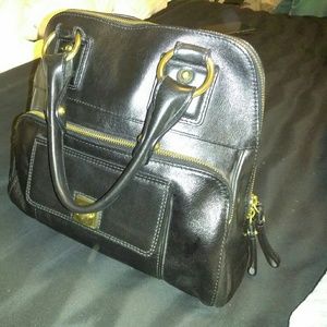 Banana republic hand bag black leather original...